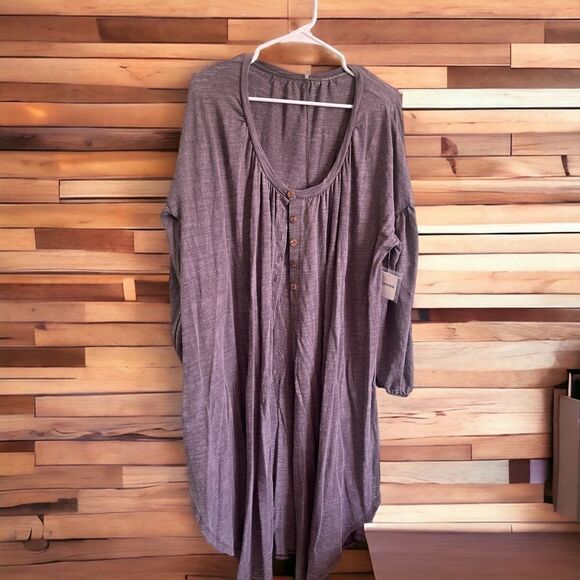 NWT Free People Long Sleeve Gray Maxi Cardigan Duster S - Picture 1 of 9